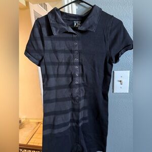 Chic Black Button-Up Romper